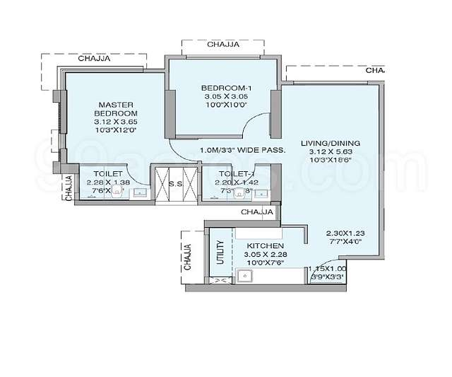 Alcove Chandivali Project 1 BHK Plan